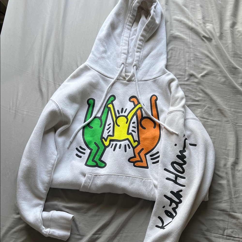 Keith Haring White Graphic Hoodie